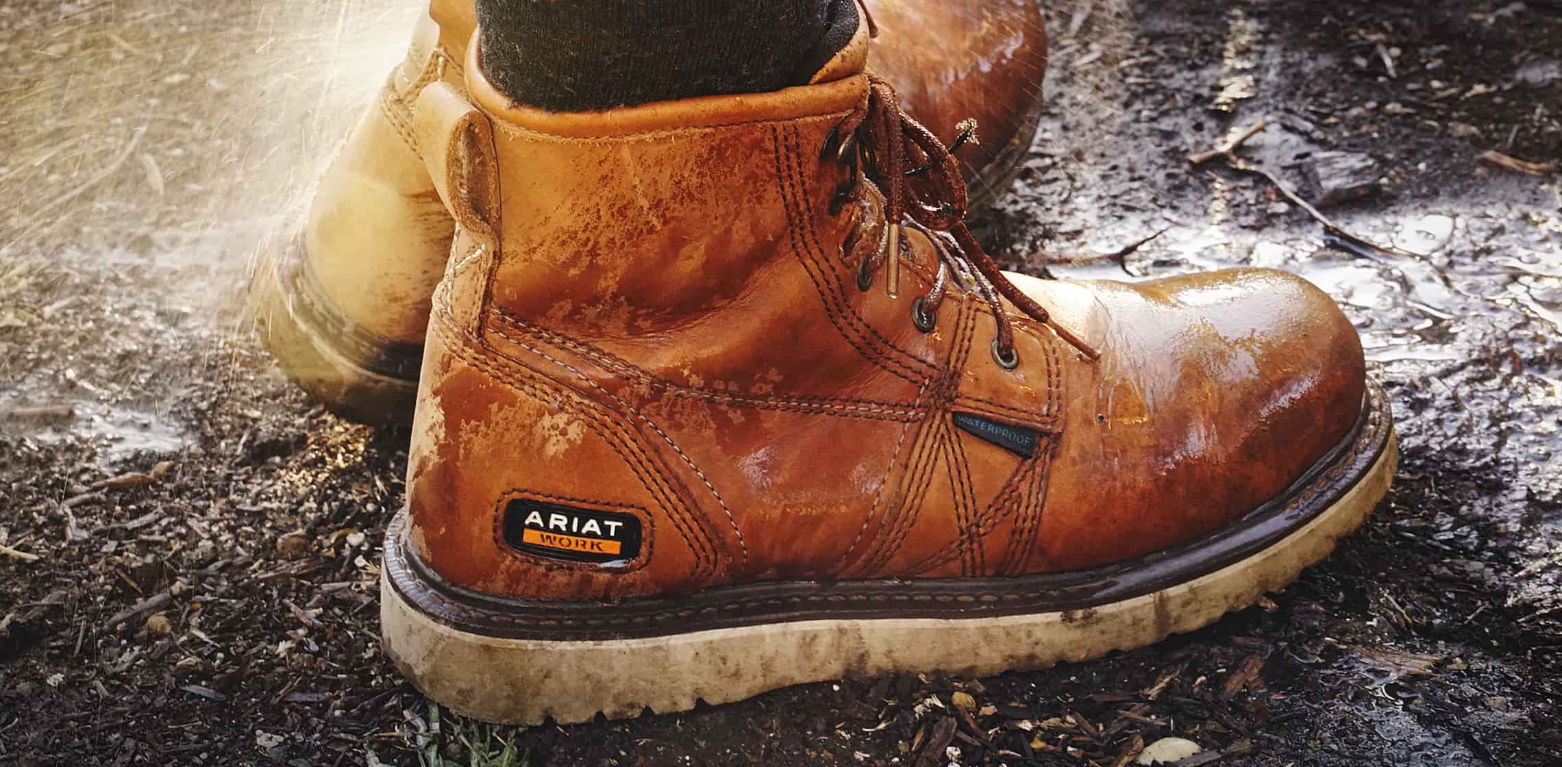 Photo of Ariat workboots in-use