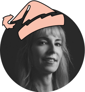 Kimberly Mattingly, with a festive holiday hat drawn on