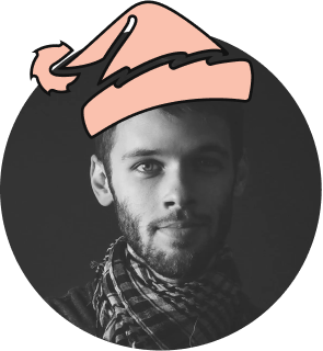 William Lark, with a festive holiday hat drawn on