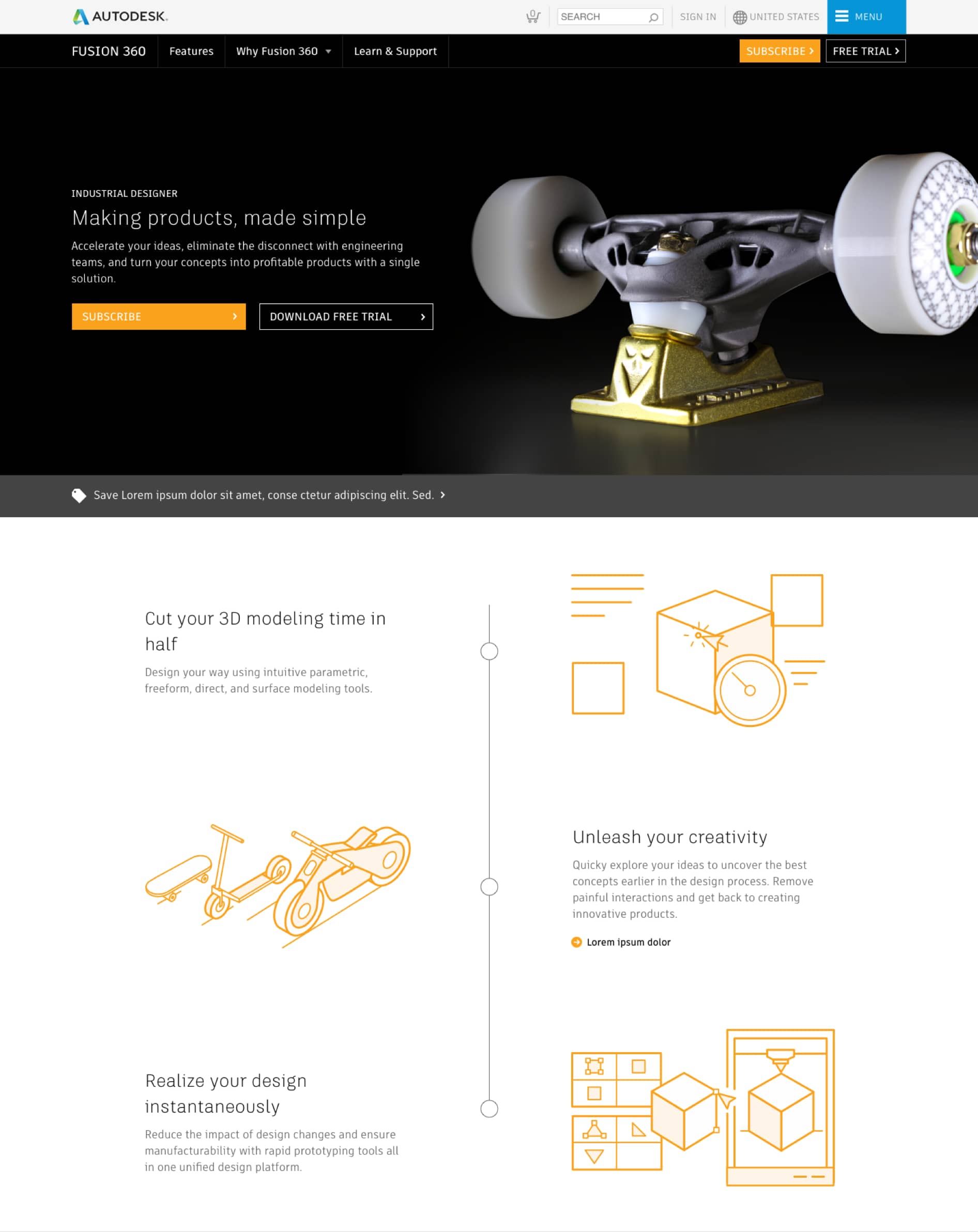 Screenshot of Fusion360 home page