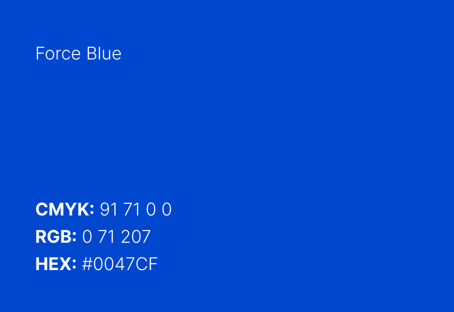 Force Blue, a vibrant blue color