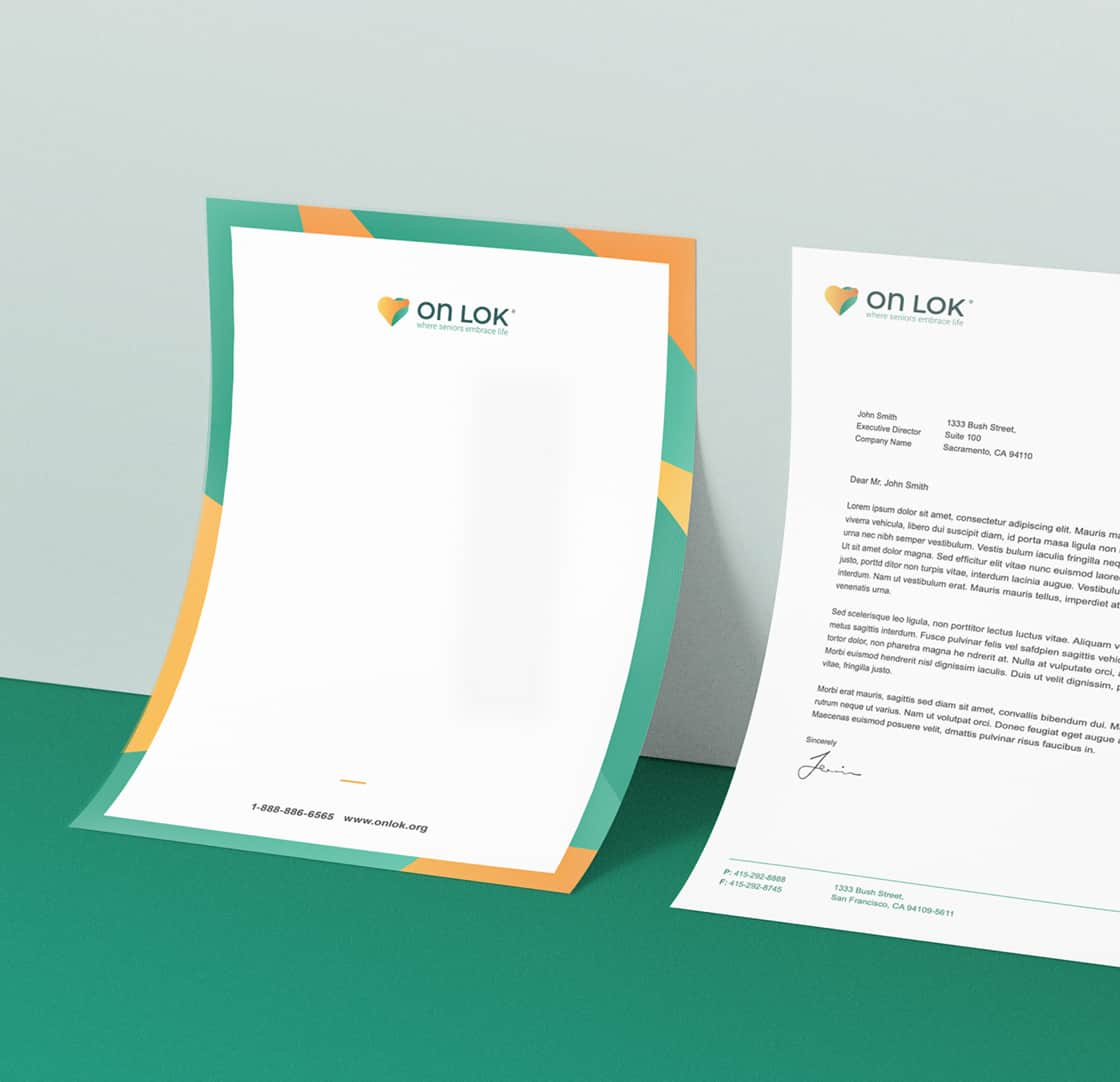 Letterhead with OnLok branding