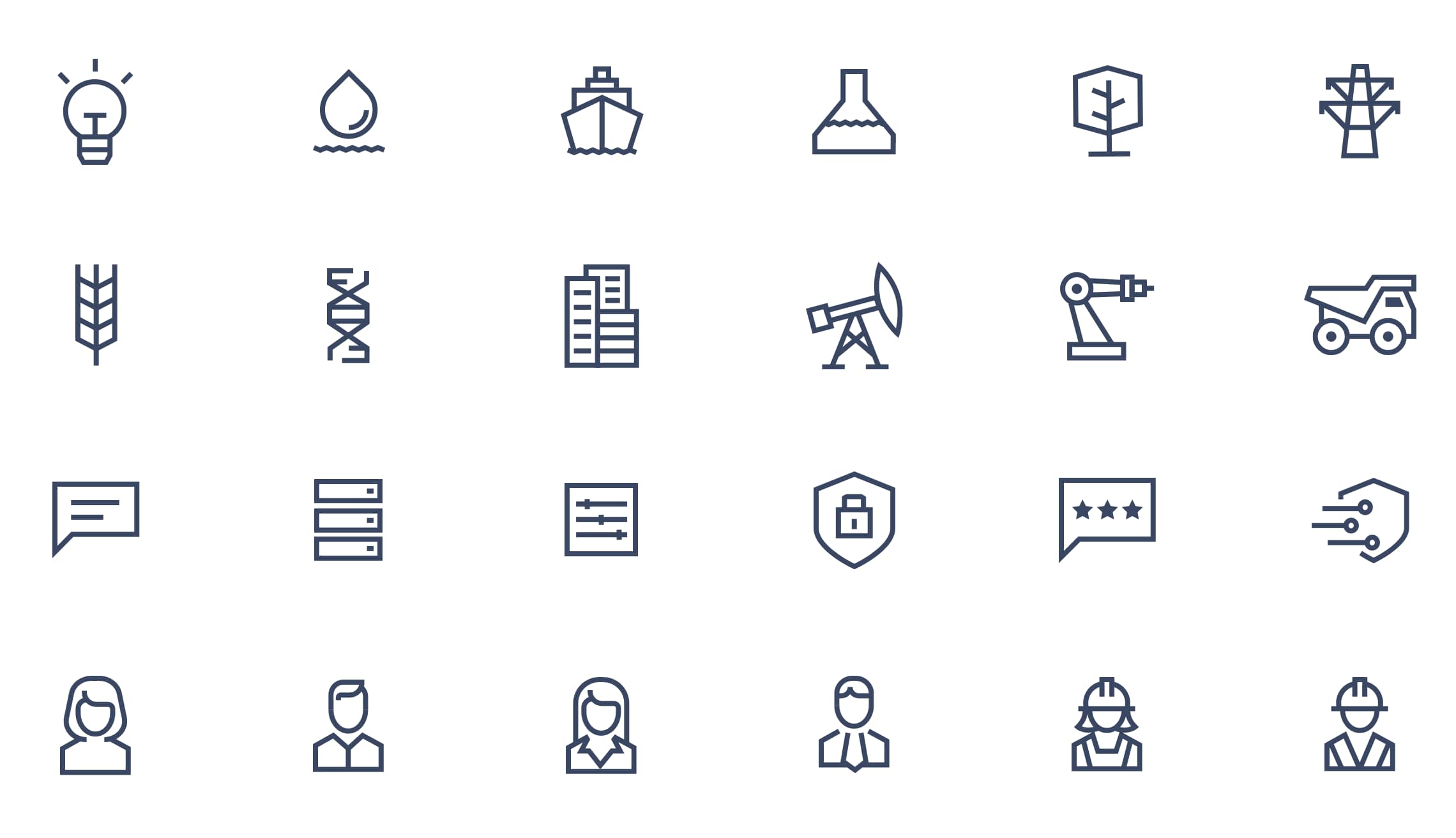 A variety of icons created for OSIsoft